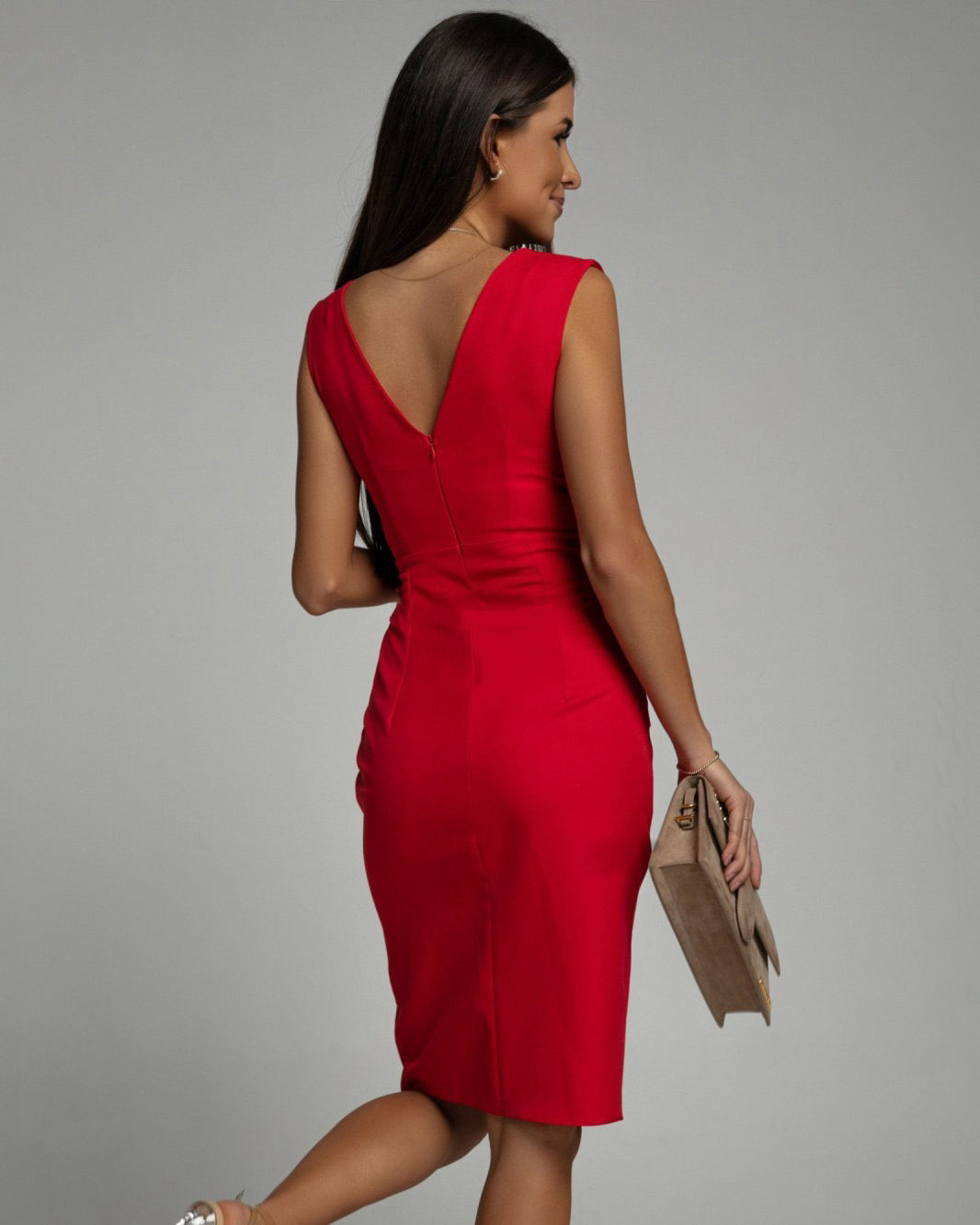 Maud™ | Elegante vestito con scollo a V e spacco