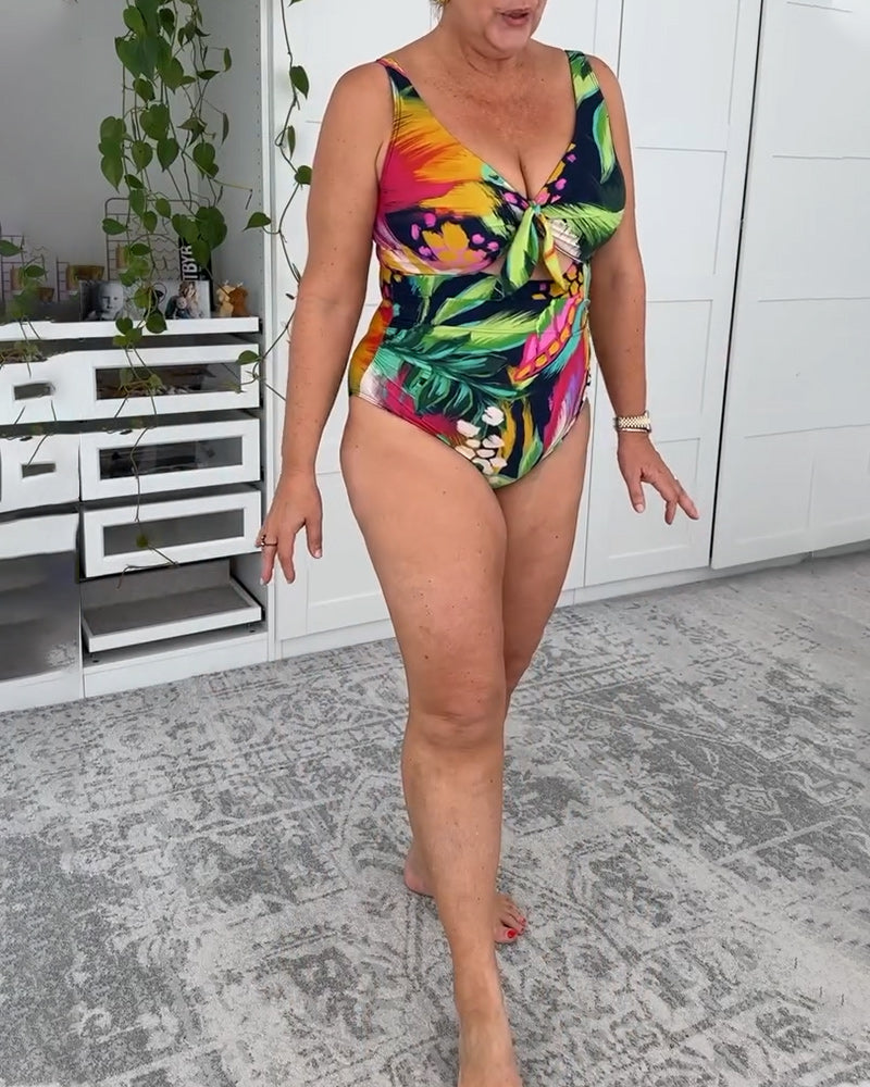 Costume da Bagno Intero Stampa Foglie