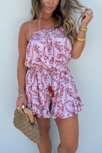 Tuta intera top senza spalline Soul Ties rosa multicolore