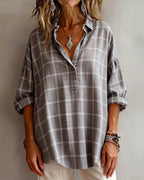 Camicia con rever a quadri sofisticata