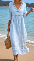 Vestito Midi Estivo Morbido Blu