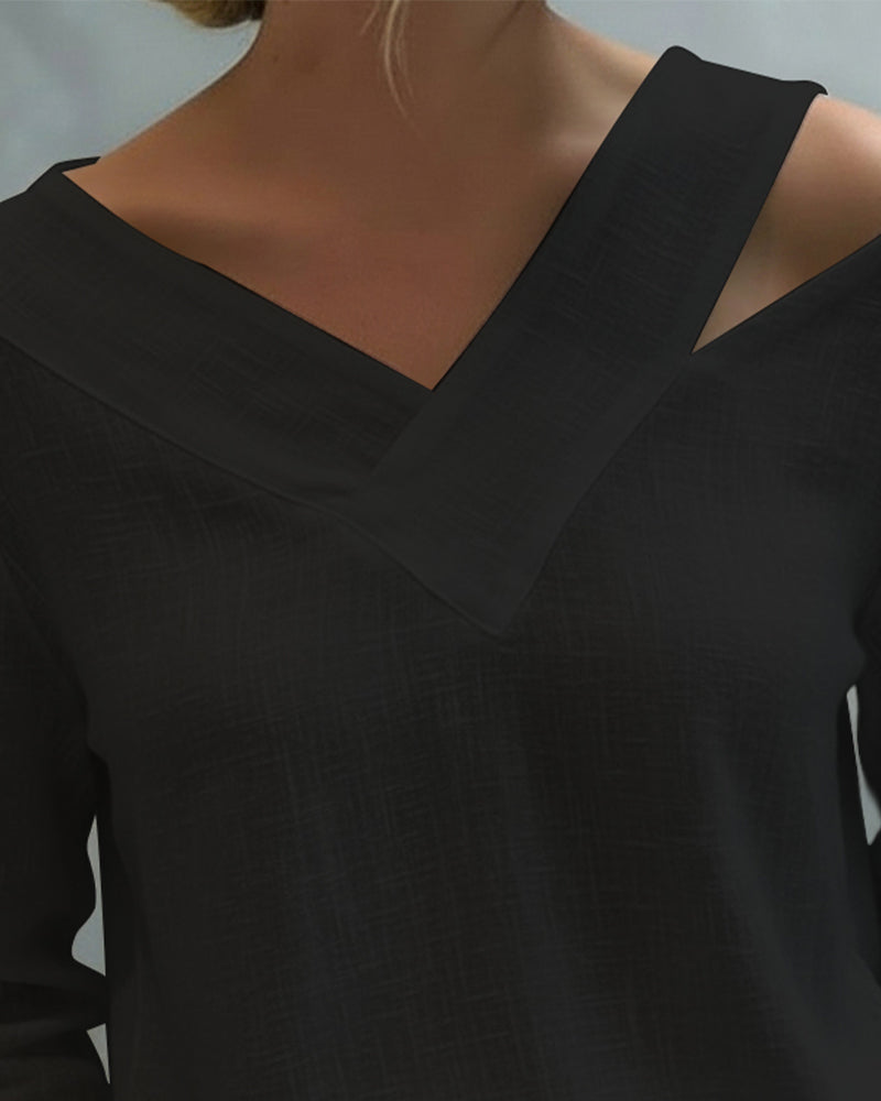 Top Elegante Scollo a V Spalle Scoperte