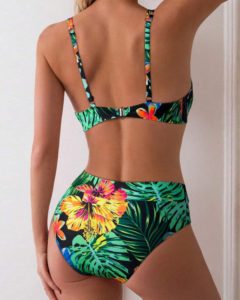 Bikini Sexy Stampato Reggiseno Push-Up a Triangolo