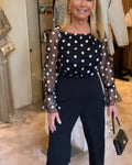 Camicia Casual Trasparente a Pois