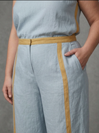 Inara | Completo Top Senza Maniche e Pantaloni Ampi a Contrasto