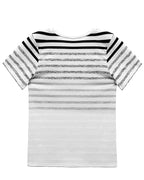 T-Shirt Girocollo A Maniche Corte A Righe