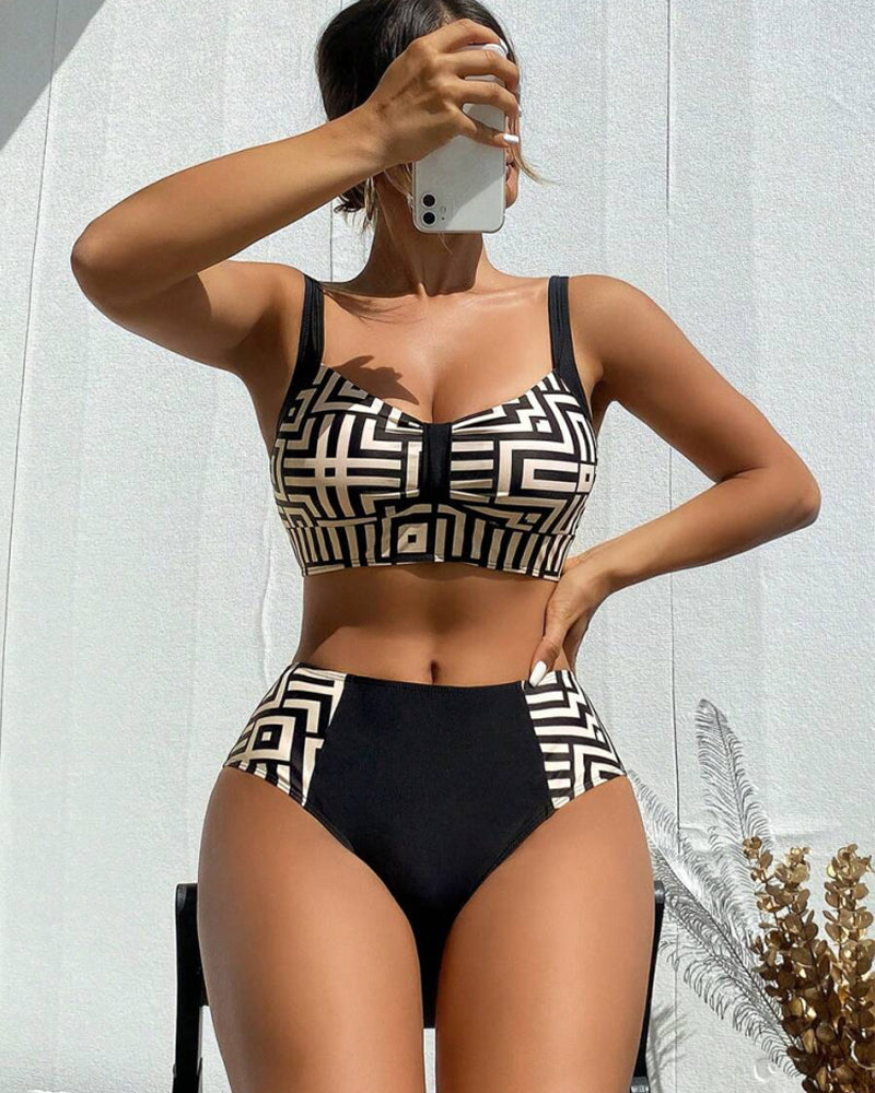 Bikini due pezzi stampato alla moda