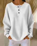 Felpa di tendenza casual monocolore a maniche lunghe
