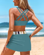 Bikini a vita alta a righe