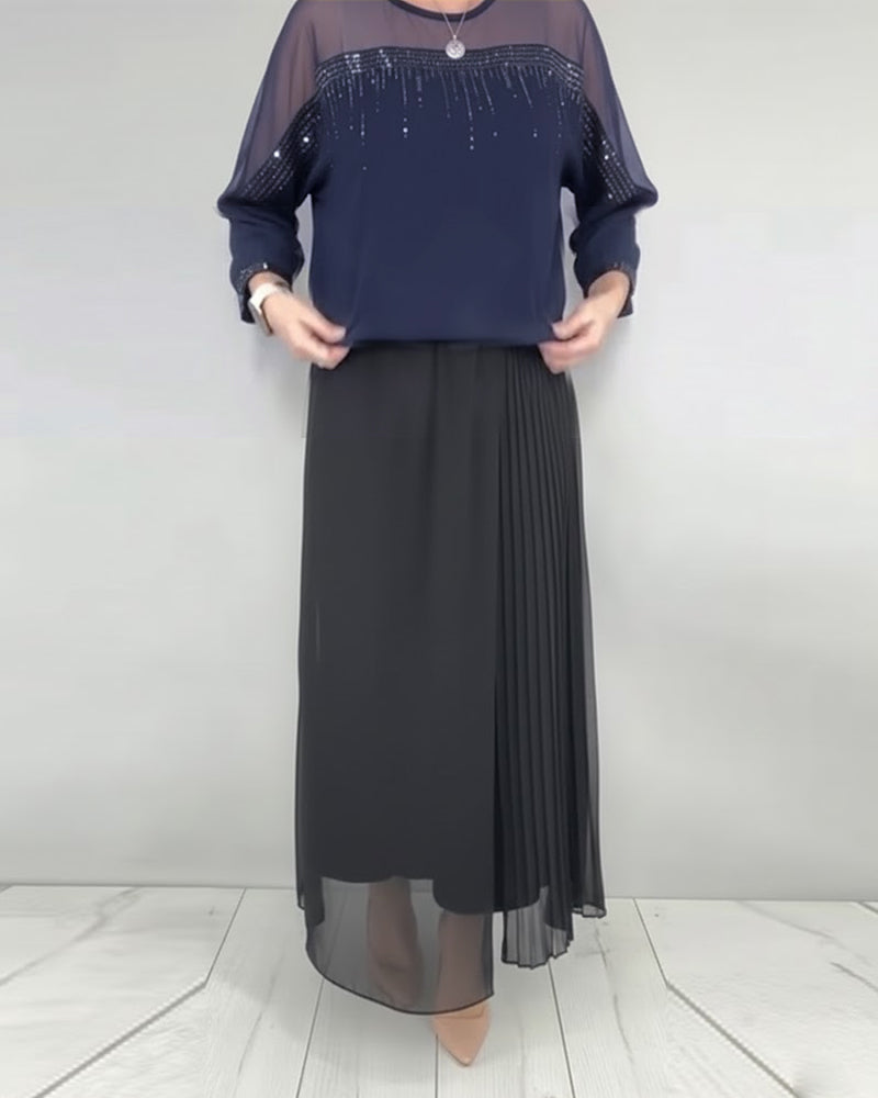 Blusa in maglia a trama larga e vestibilità ampia