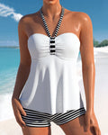 Tankini a righe senza schienale