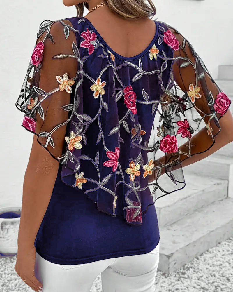 Blusa Ricamata Maglia Robusta