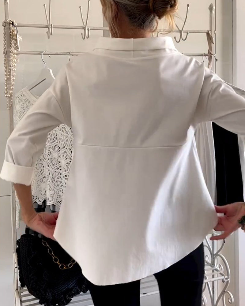 Camicetta Casual Revers Tinta Unita