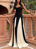 Abito lungo sottoveste svasato in tulle a pannelli Elegance