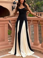 Abito lungo sottoveste svasato in tulle a pannelli Elegance