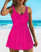 Costume da bagno premium allacciato al collo in pizzo