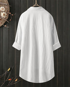 Camicia ampia a tinta unita con maniche lunghe