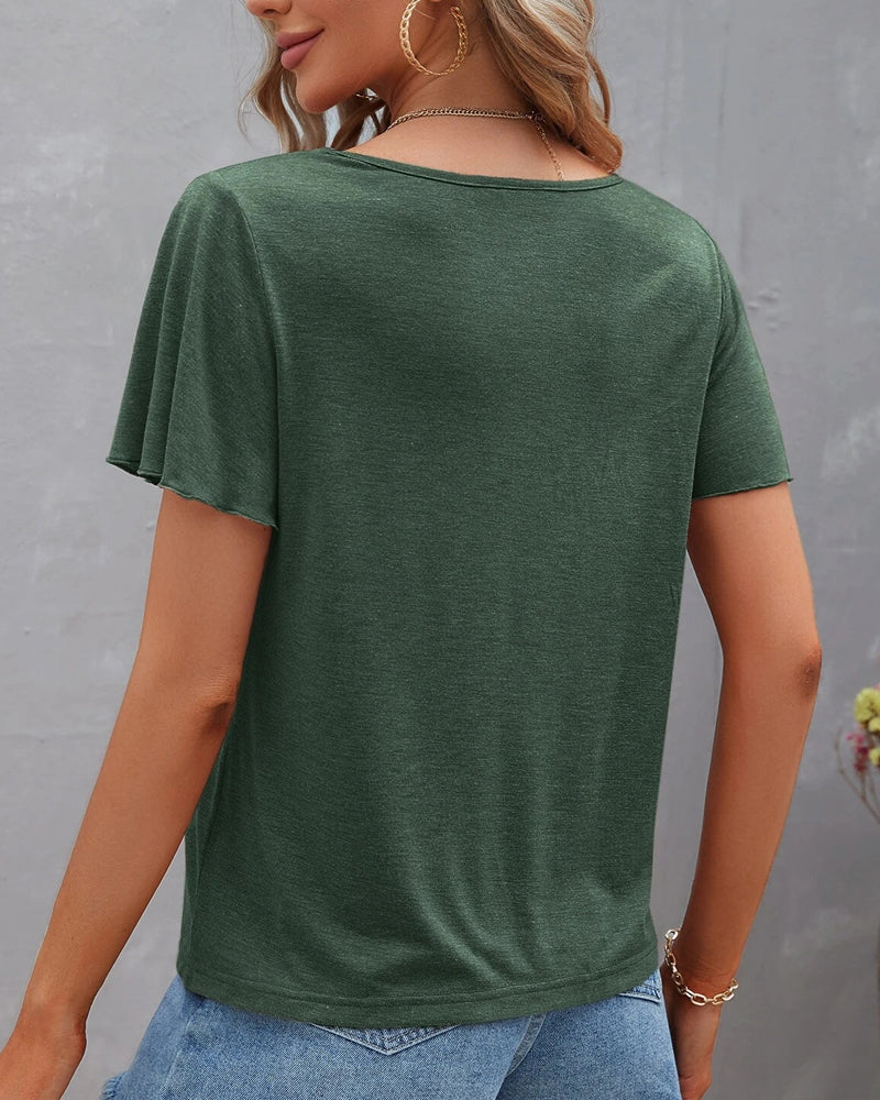 T-shirt monocolore con cut out