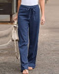 Pantaloni a gamba dritta con vita elasticizzata