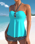 Tankini a righe senza schienale
