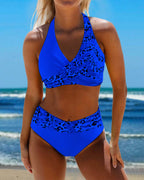 Bikini leopardato due pezzi stampato patchwork