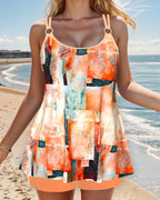 Tankini con spalline e stampa