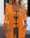 Top crop a quadretti a due pezzi