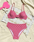Bikini sexy con bretelline a triangolo stampato