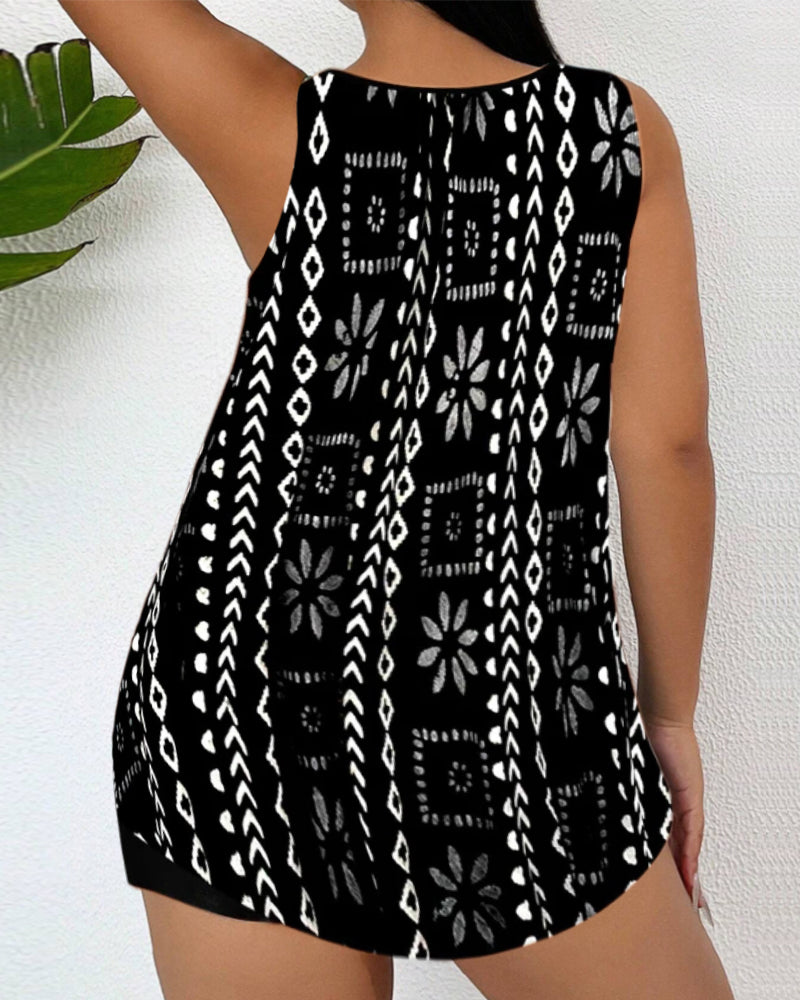 Tankini a due pezzi stampato