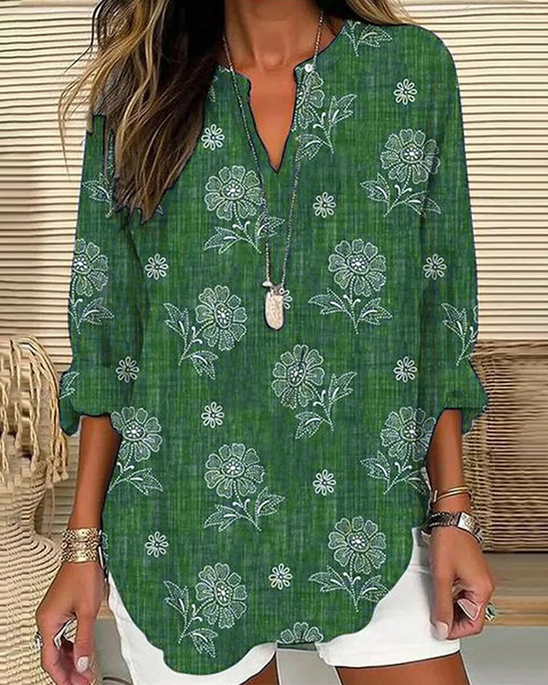 Camicetta casual con stampa floreale