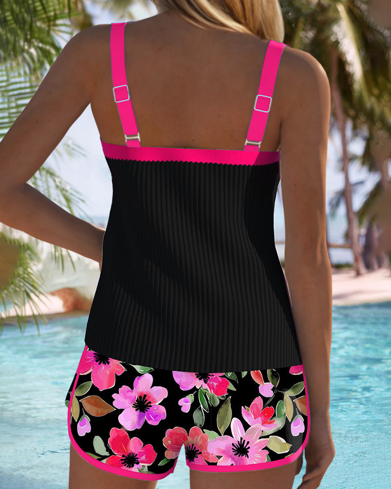 Tankini Due Pezzi con Pantaloncino da Spiaggia