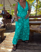 Costume da Bagno Senza Spalline con Stampa a Cuori per Vacanze