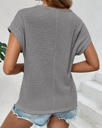 T-shirt Raglan in Maglia Traforata Traspirante
