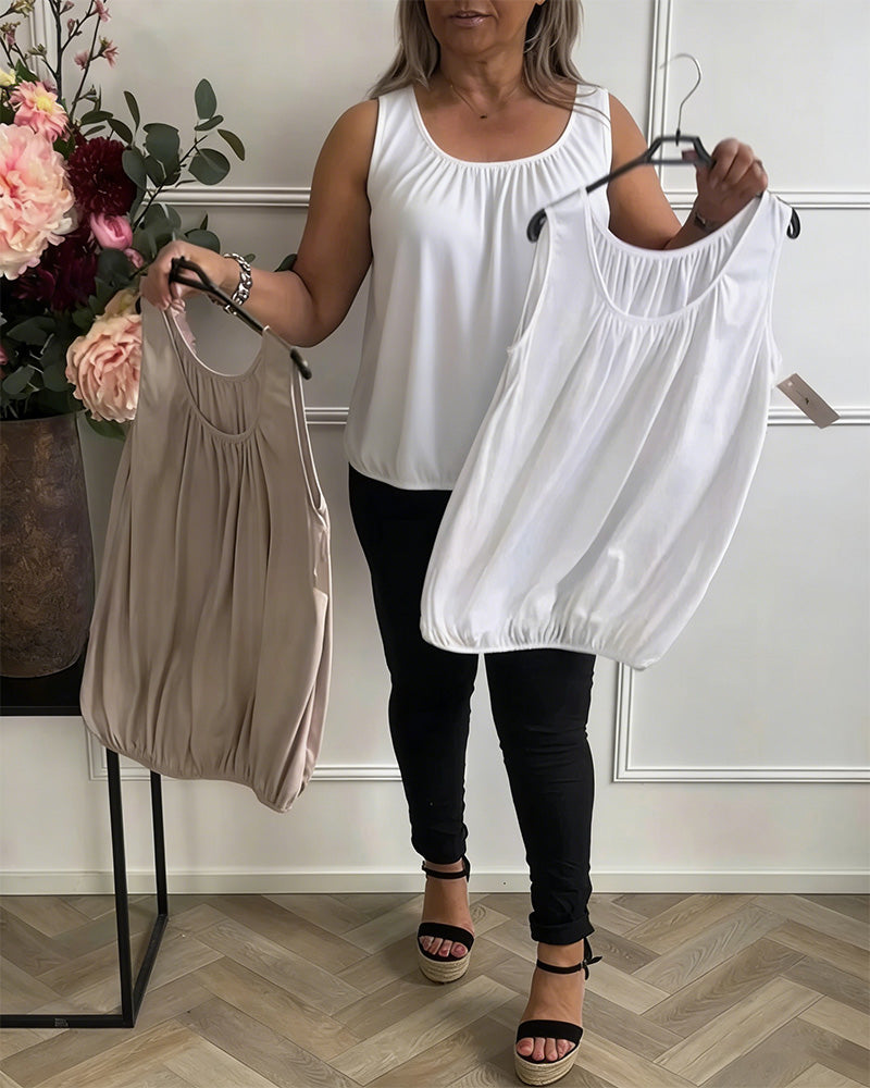 Canotta Reggiseno Incorporato Scollo A U Casual