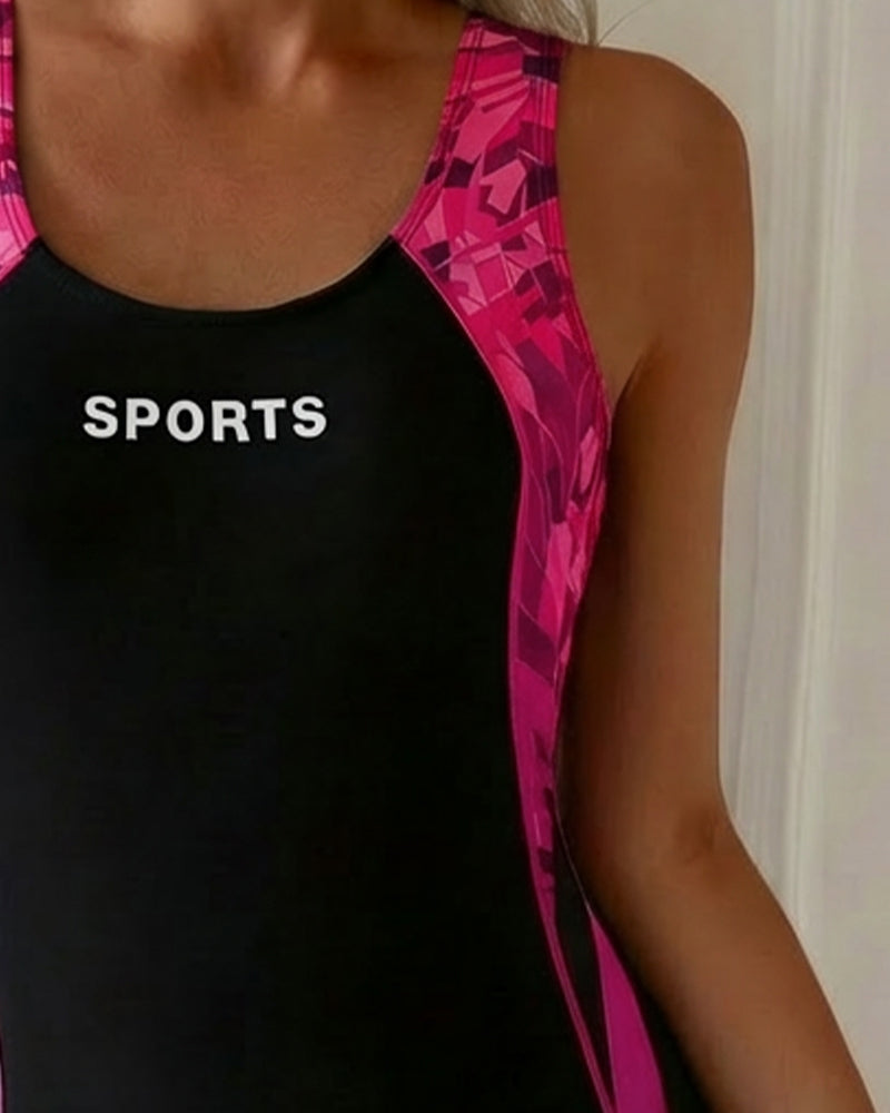 Costume da bagno intero scollato a carro armato sportivo