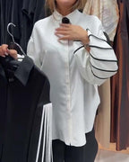 Camicia in contrasto a maniche lunghe