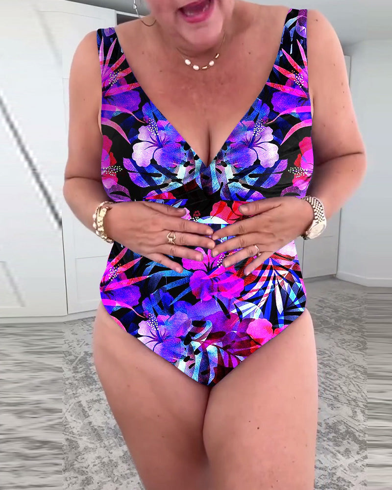 Costume da bagno stampato a fiori colorati