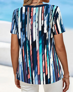 T-shirt a Maniche Corte con Scollo Ampio Stampato