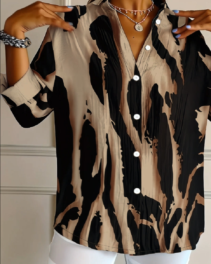 Camicia a Collo Alto Stampa Irregolare