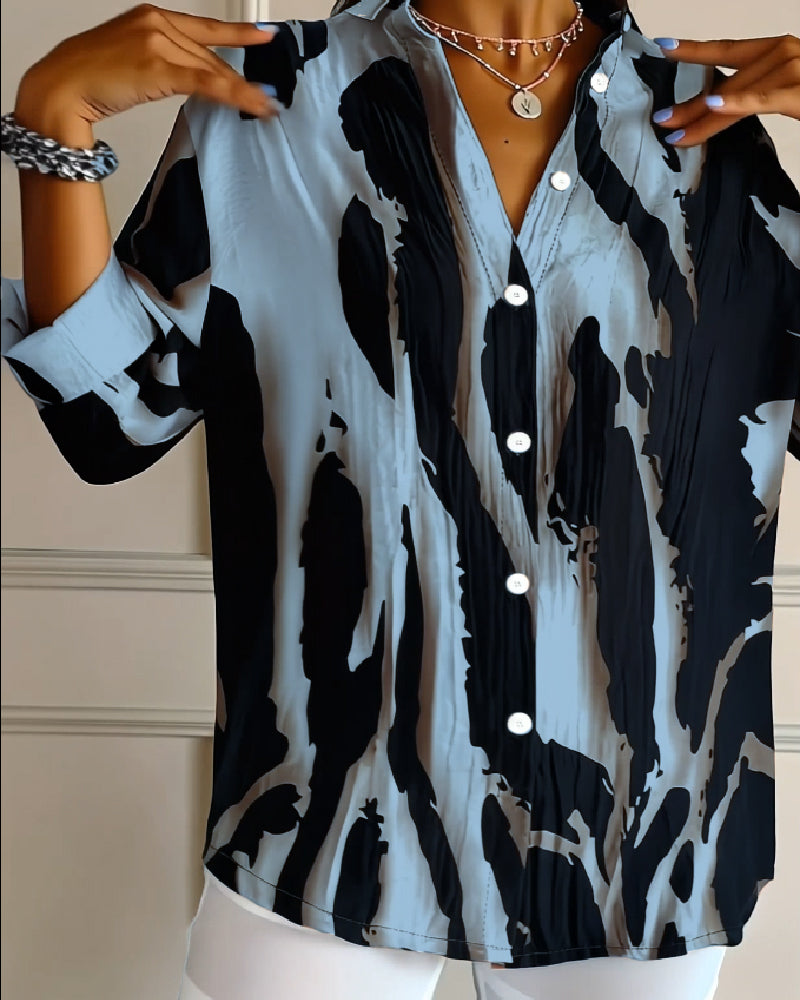 Camicia a Collo Alto Stampa Irregolare