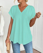 T-Shirt A Maniche Corte Tinta Unita Patchwork
