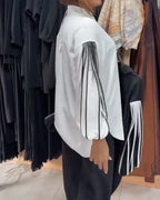 Camicia in contrasto a maniche lunghe