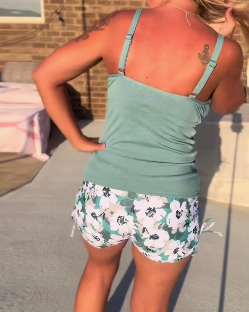 Costume da bagno casual stampato due pezzi