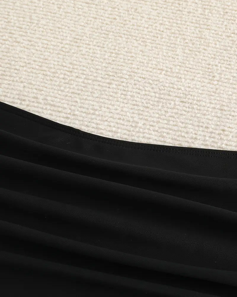 Costume da Bagno Inferiore Plissettato Tinta Unita Vita Alta