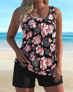 Tankini Due Pezzi con Stampa da Spiaggia
