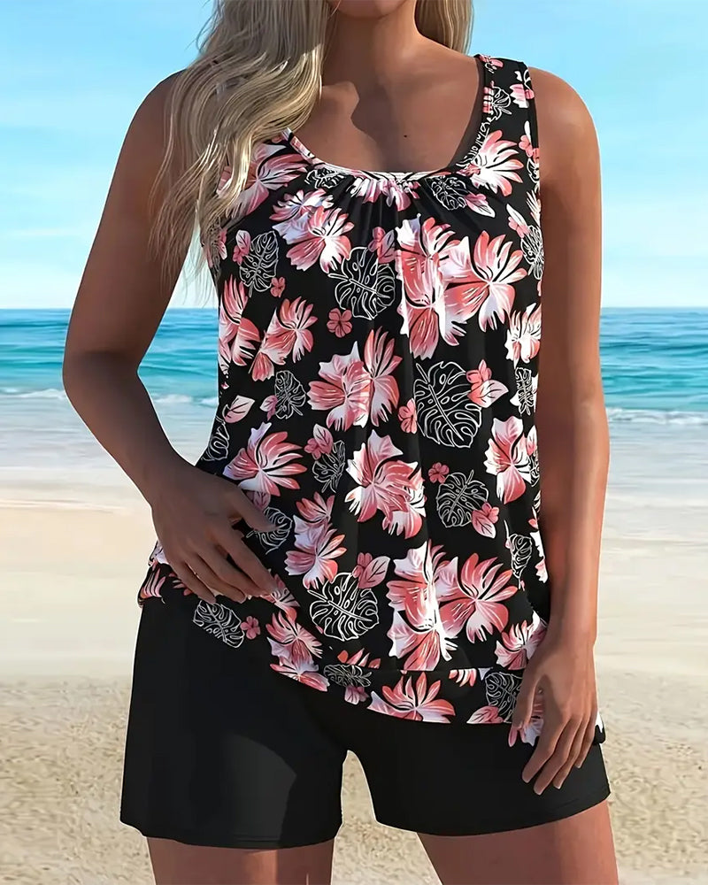 Tankini Due Pezzi con Stampa da Spiaggia