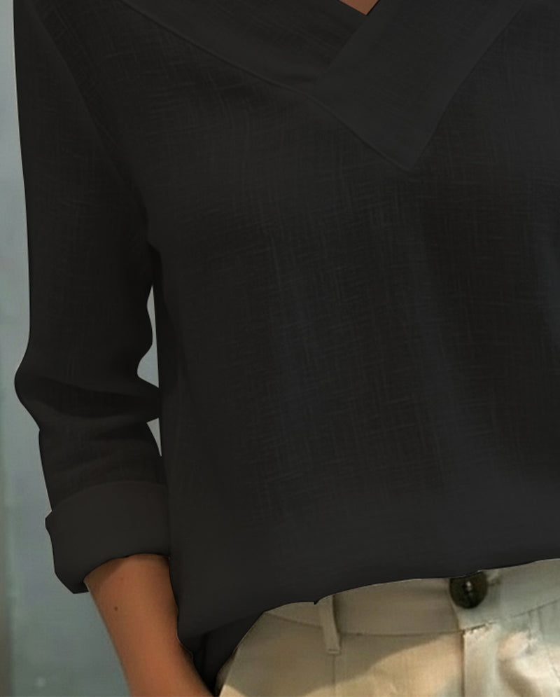 Top Elegante Scollo a V Spalle Scoperte