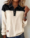 Camicia casual con revers in denim patchwork