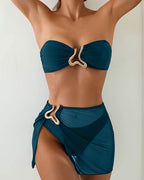 Bikini con fibbia in metallo removibile
