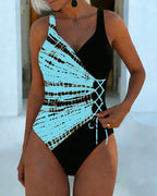 Costume Intero Color Block A Pois